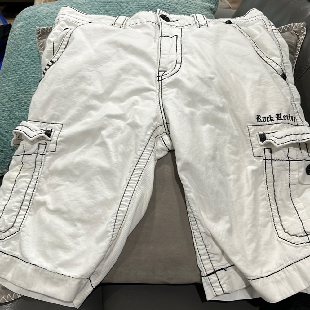 Rock Revival white with black stitching